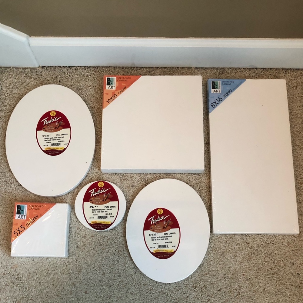 6 New Stretched Canvases - $25 for all